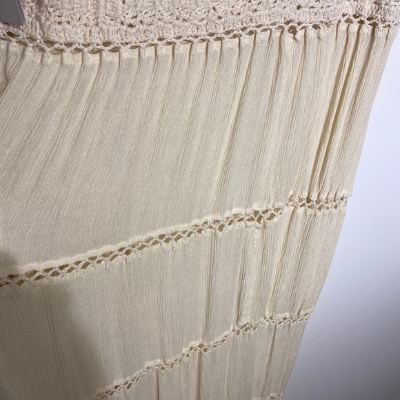 NWT Mix Nouveau Ivory Boho Open Knit Work Maxi Dress - Picture 7 of 15